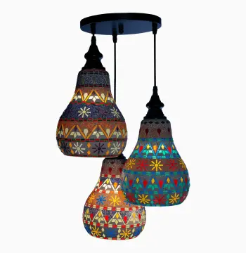 Mosaic Handmade Pendant Ceiling Hanging Light E27 - 3 lamps