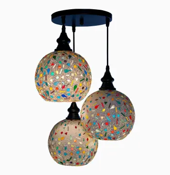 Mosaic Handmade Pendant Ceiling Hanging Light E27 - 3 lamps