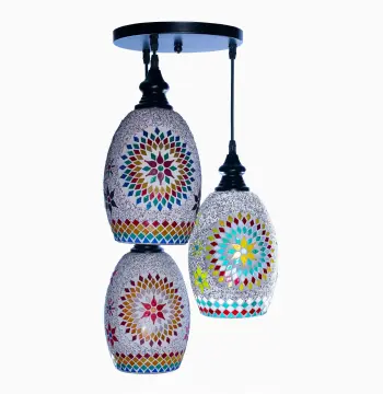 Mosaic Handmade Pendant Ceiling Hanging Light E27 - 3 lamps