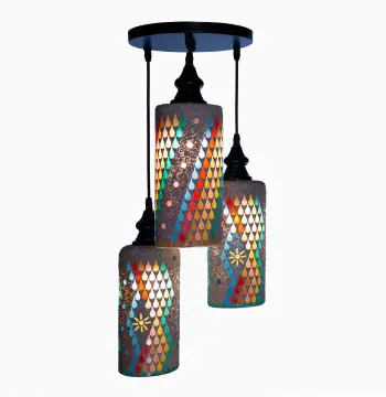 Mosaic Handmade Pendant Ceiling Hanging Light E27 - 3 lamps