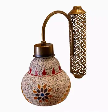 Mosaic Handmade Metal Base Hanging Wall Lamp Light E27 - Slate Shape