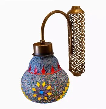 Mosaic Handmade Metal Base Hanging Wall Lamp Light E27 - Slate Shape