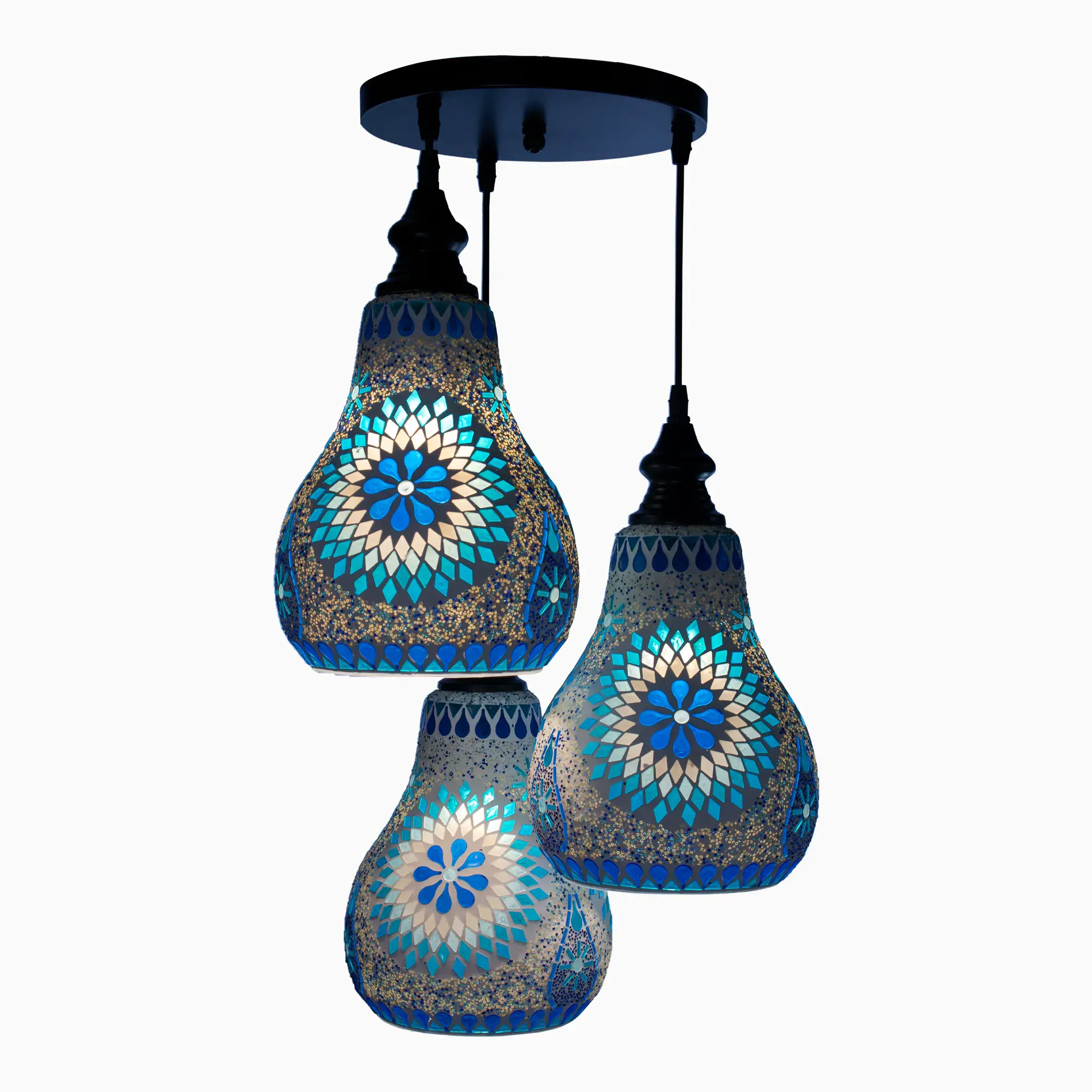 Mosaic Handmade Pendant Ceiling Hanging Light E27 - 3 lamps