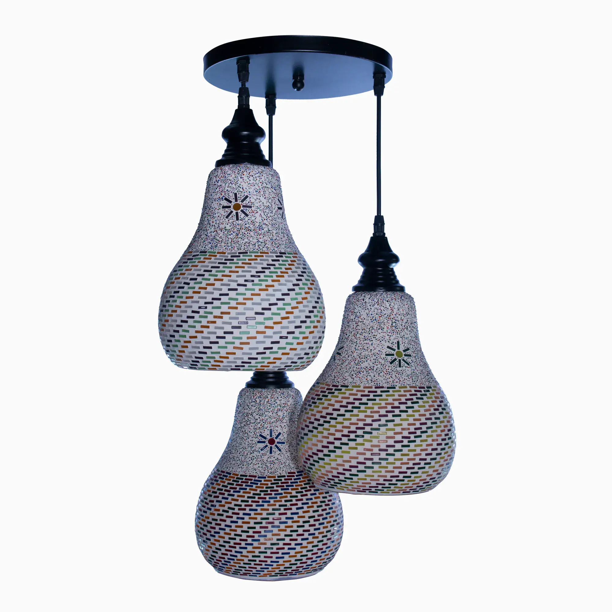 Mosaic Handmade Pendant Ceiling Hanging Light E27 - 3 lamps