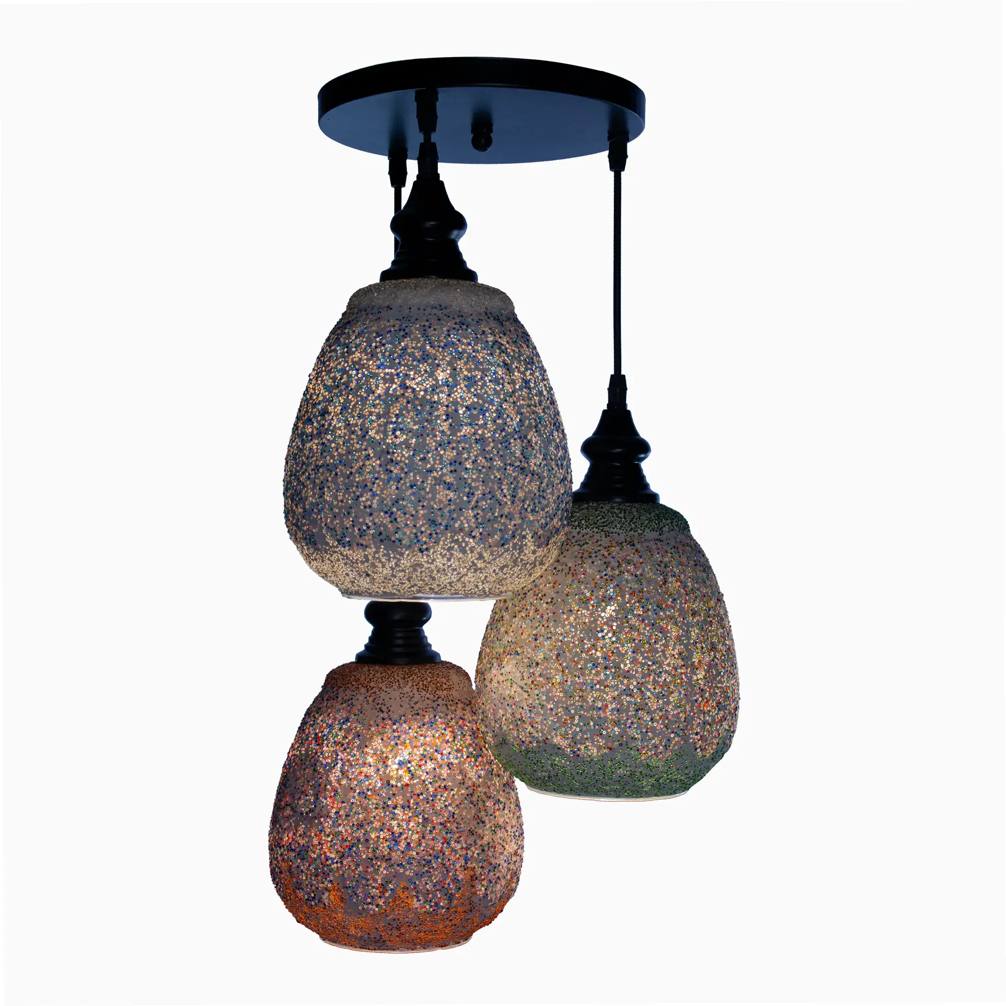 Mosaic Handmade Pendant Ceiling Hanging Light E27 - 3 lamps
