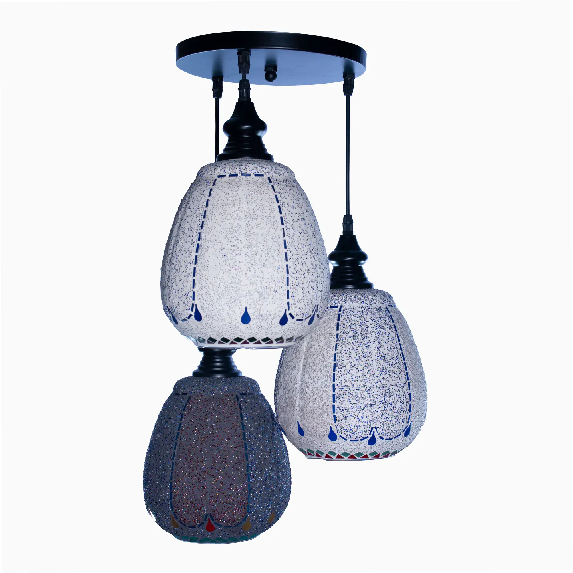 Mosaic Handmade Pendant Ceiling Hanging Light E27 - 3 lamps