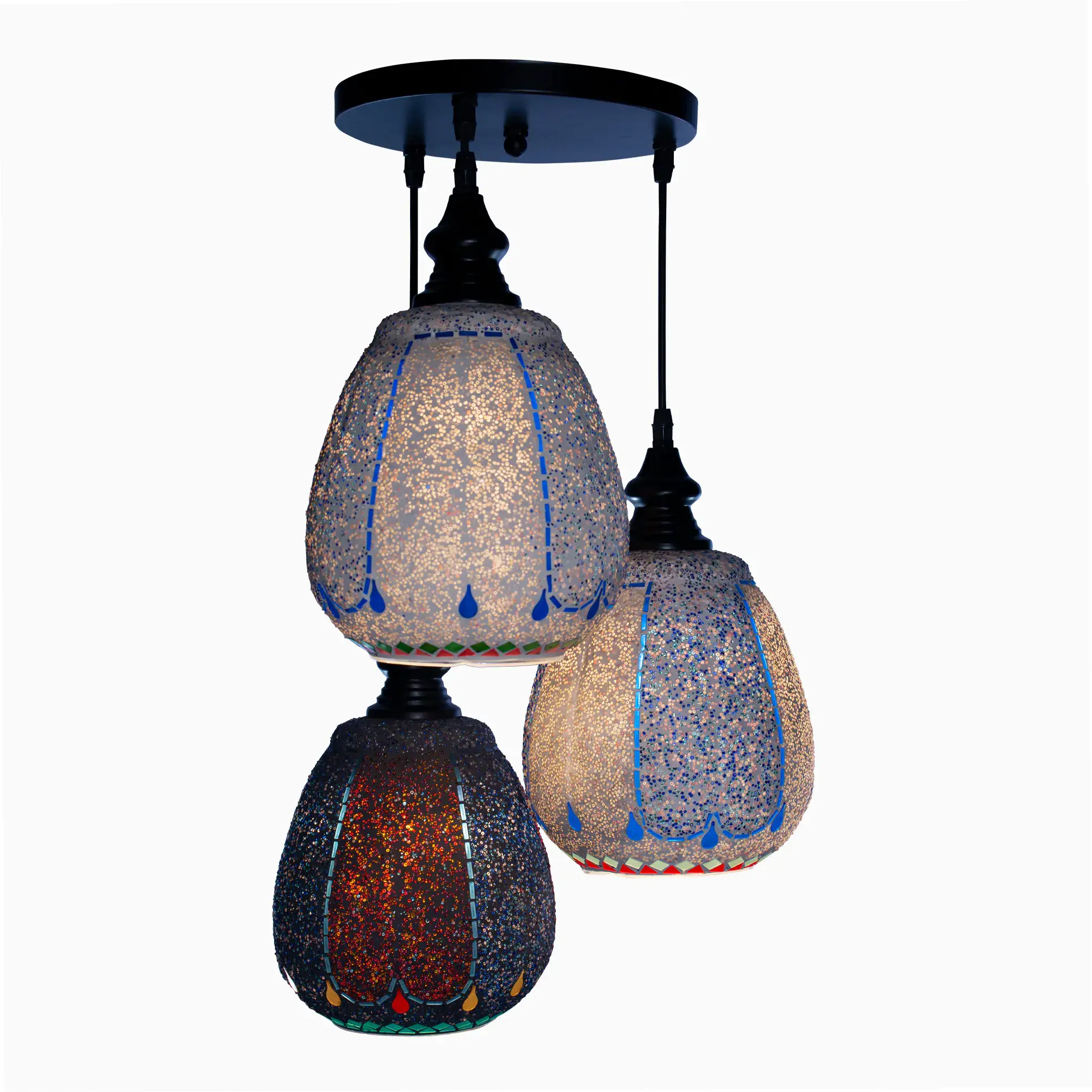 Mosaic Handmade Pendant Ceiling Hanging Light E27 - 3 lamps