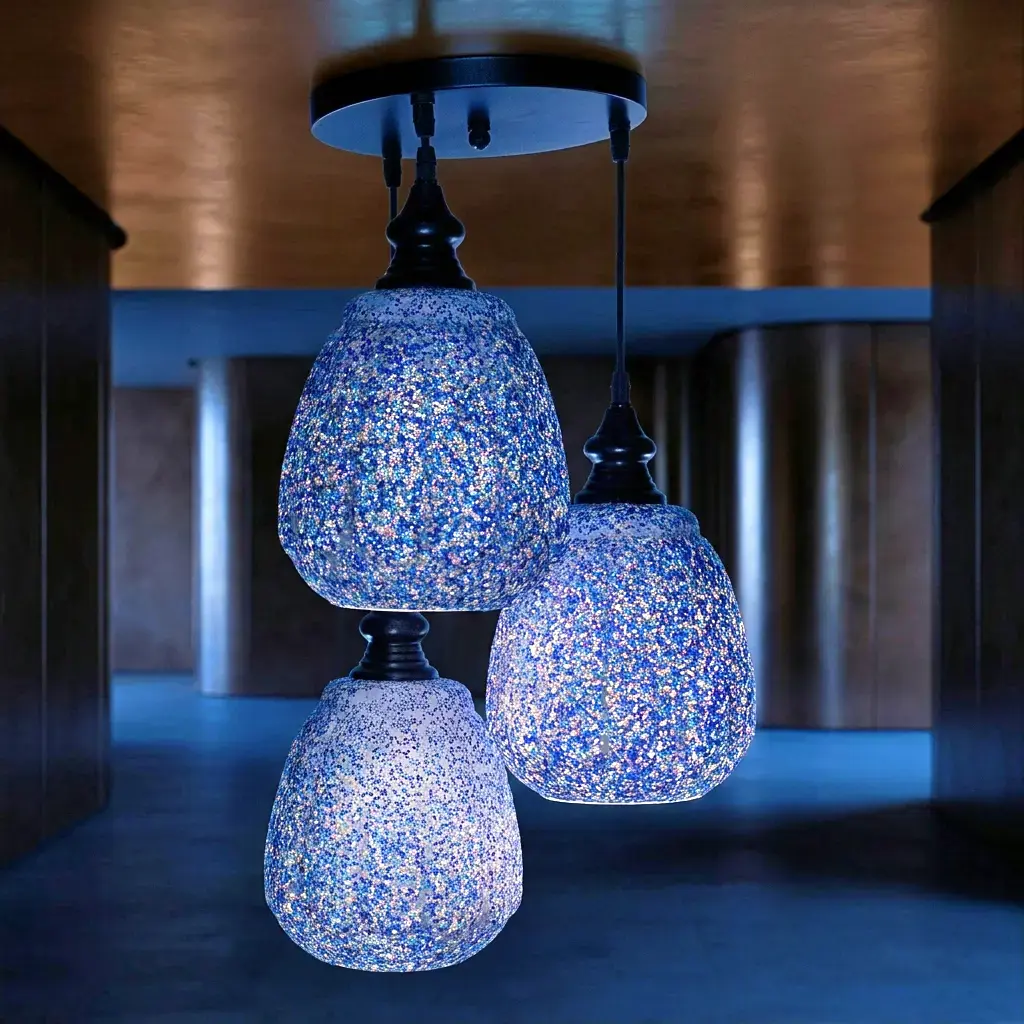 Mosaic Handmade Pendant Ceiling Hanging Light E27 - 3 lamps