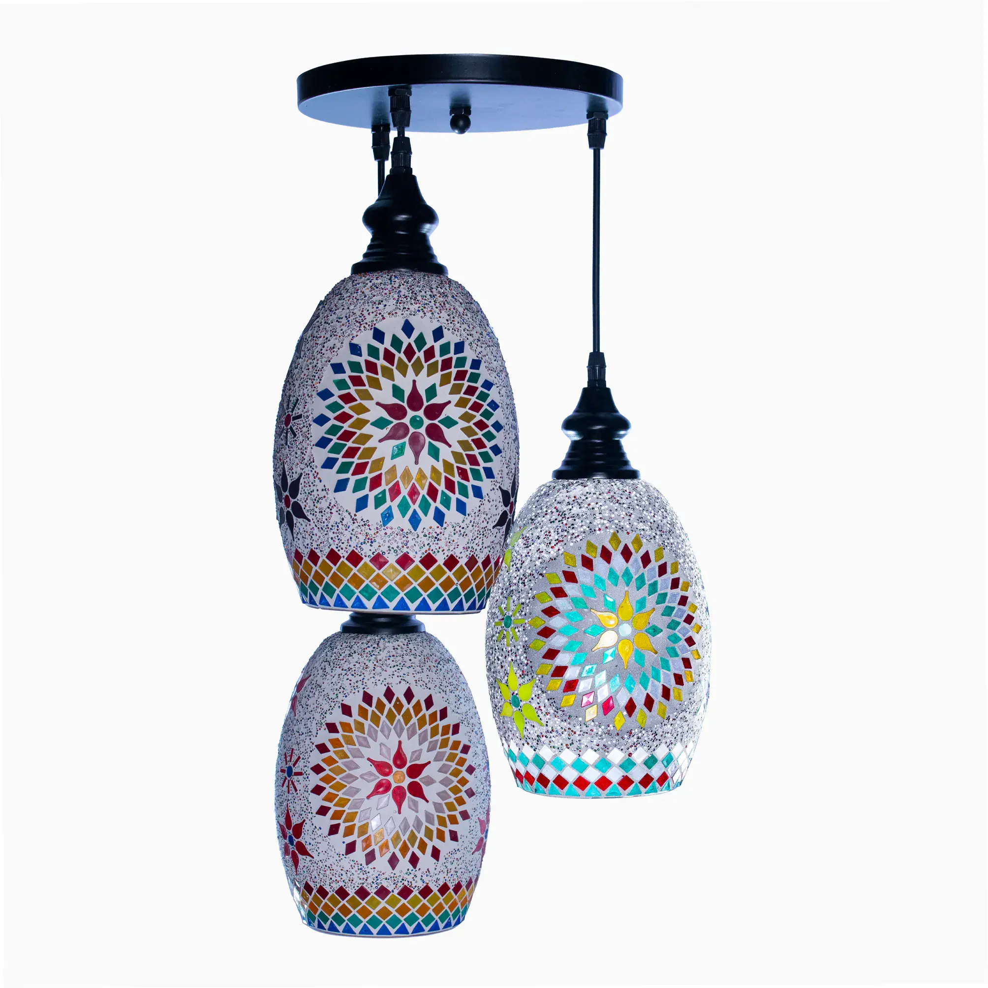 Mosaic Handmade Pendant Ceiling Hanging Light E27 - 3 lamps