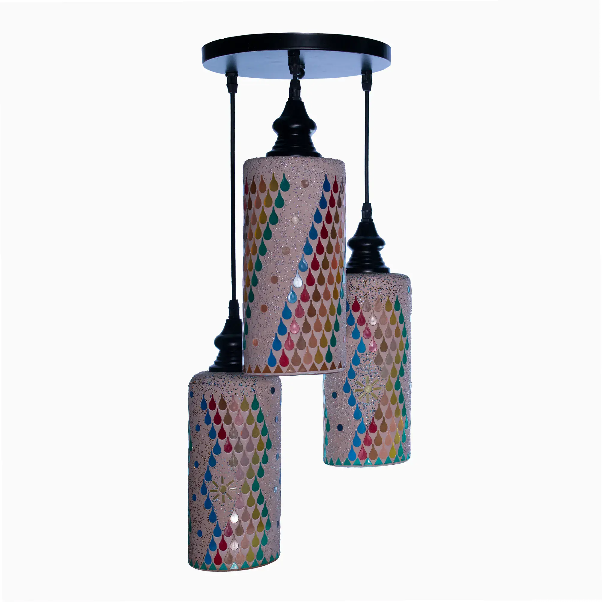 Mosaic Handmade Pendant Ceiling Hanging Light E27 - 3 lamps