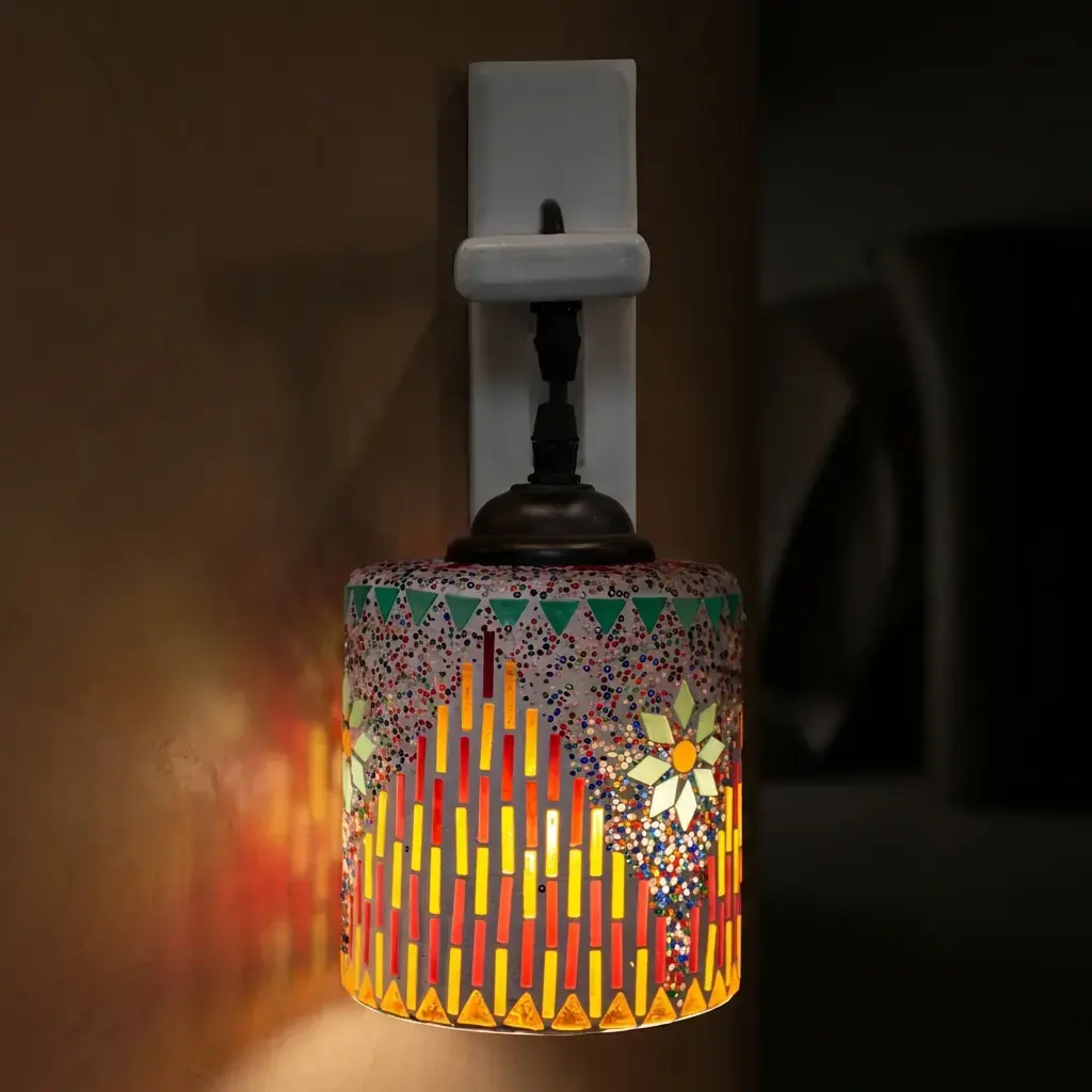 Mosaic Handmade Hanging Wall Lamp Light E27