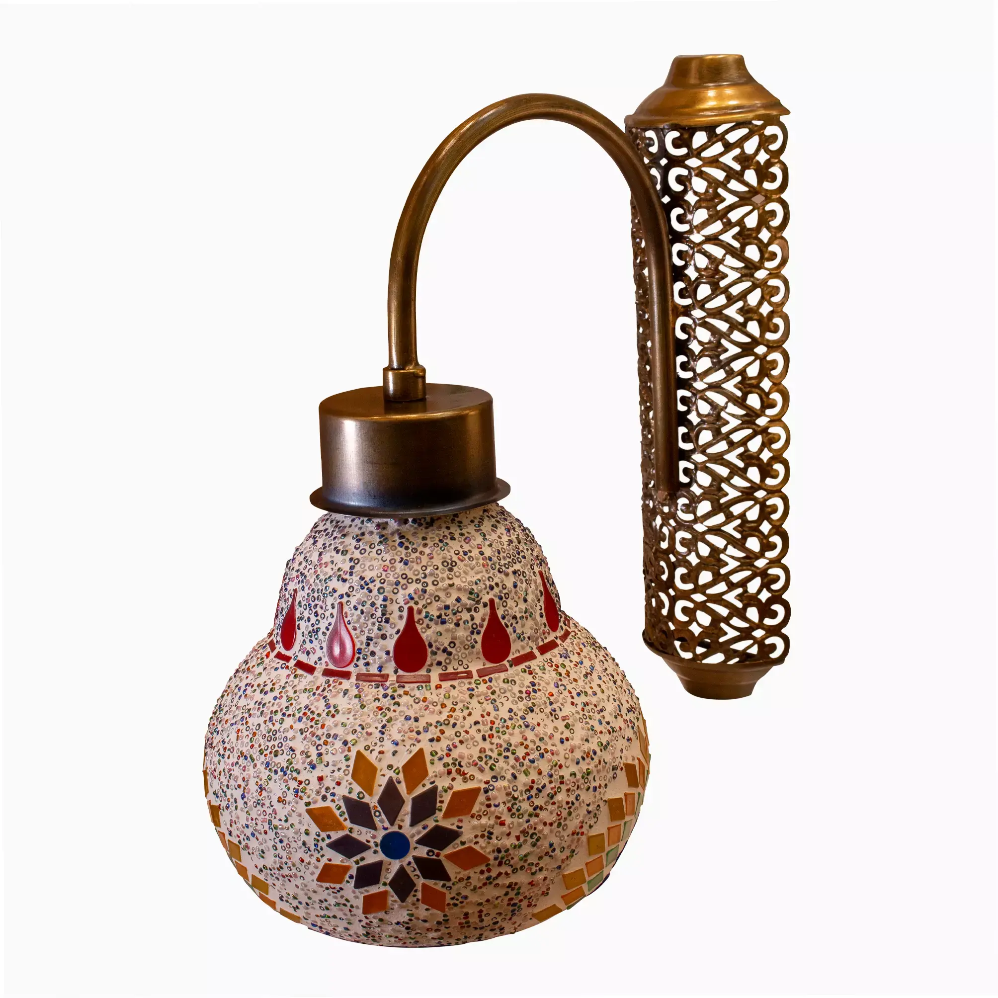 Mosaic Handmade Metal Base Hanging Wall Lamp Light E27 - Slate Shape