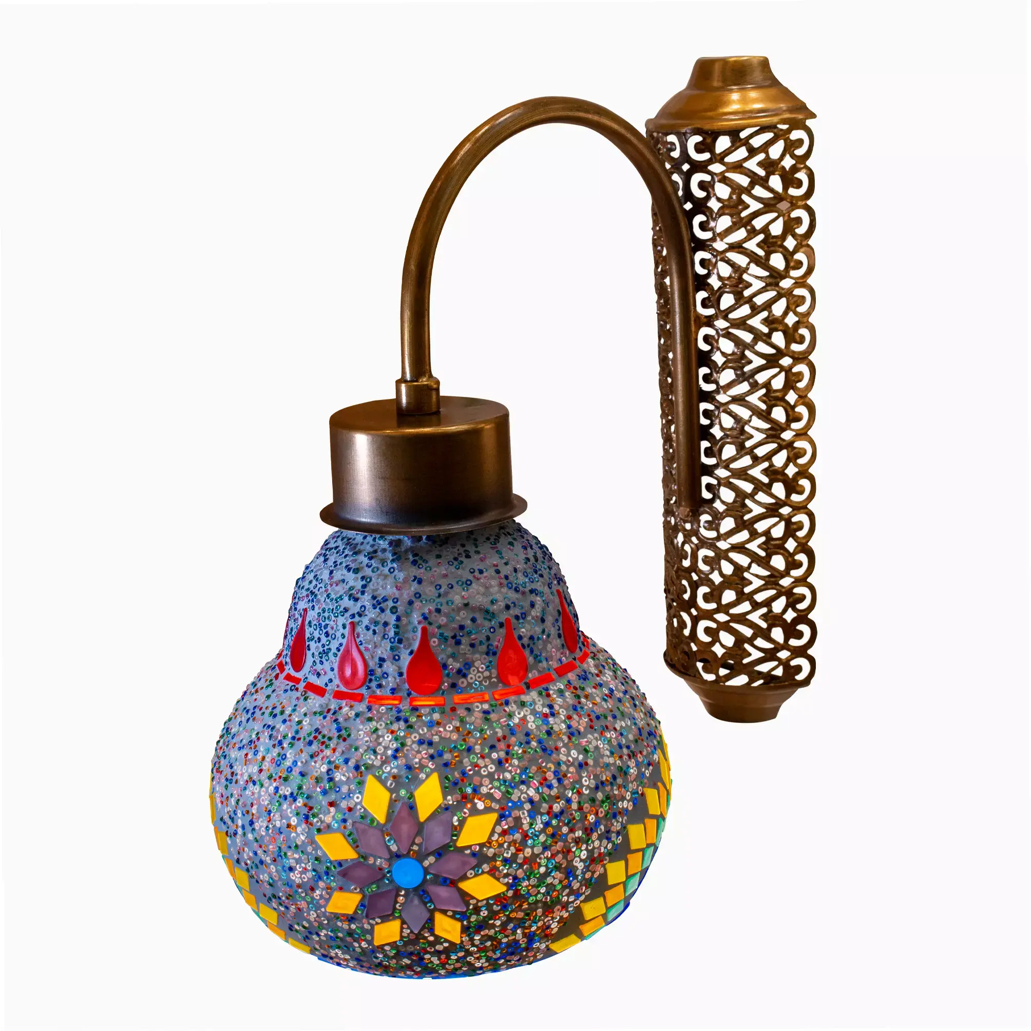 Mosaic Handmade Metal Base Hanging Wall Lamp Light E27 - Slate Shape